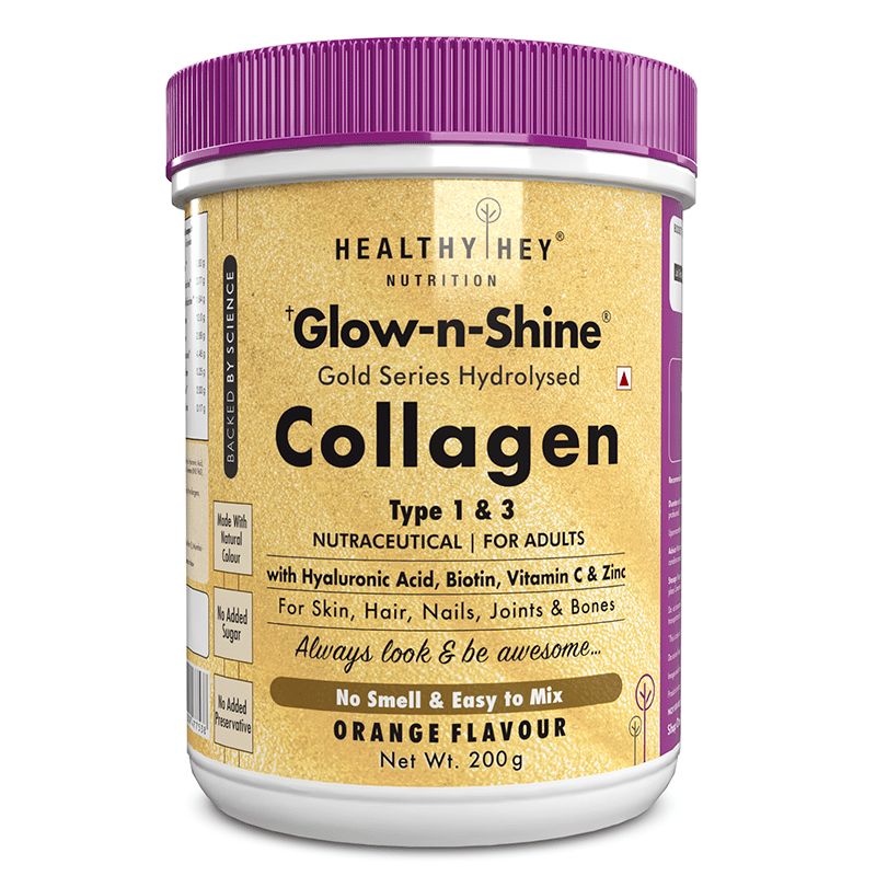 

HealthyHey Nutrition Skin Support - Glow-n-Shine Collagen Power 200g | Hydrolysed Collagen for Women and Men with Hyaluronic Acid, Biotin and Vitam...