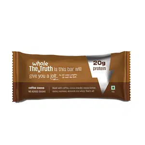 The Whole Truth - High Protein Coffee Cocoa 20g Protein Bar - Pack of 5 x 67g each - No Added Sugar - No Preservatives - No Artificial Flavours - All Natural