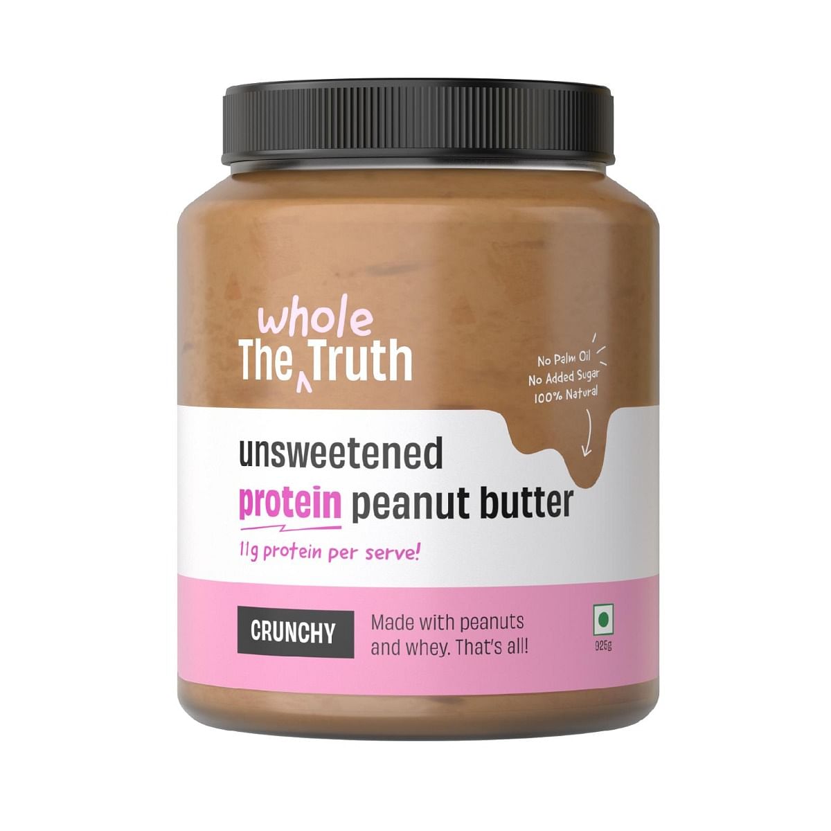 

The Whole Truth - No Added Sugar Protein Peanut Butter - 925g with 11g protein per serve - Crunchy - Unsweetened