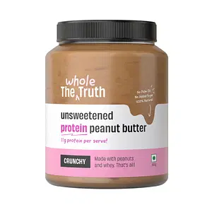 The Whole Truth - No Added Sugar Protein Peanut Butter - 925g with 11g protein per serve - Crunchy - Unsweetened