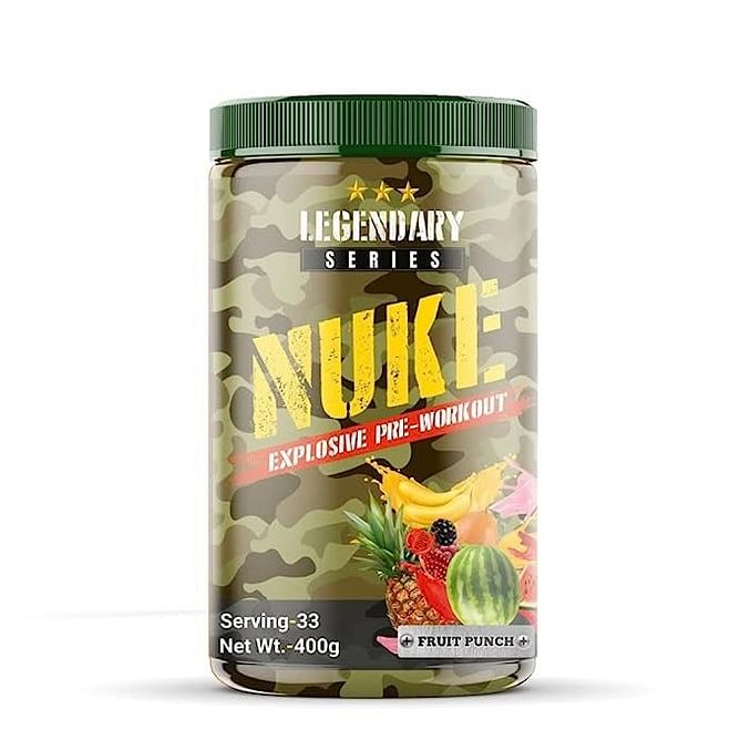 

Bigflex Nuke Pre-Workout PowderIn Fruit Punch Flavour, 400 Gm