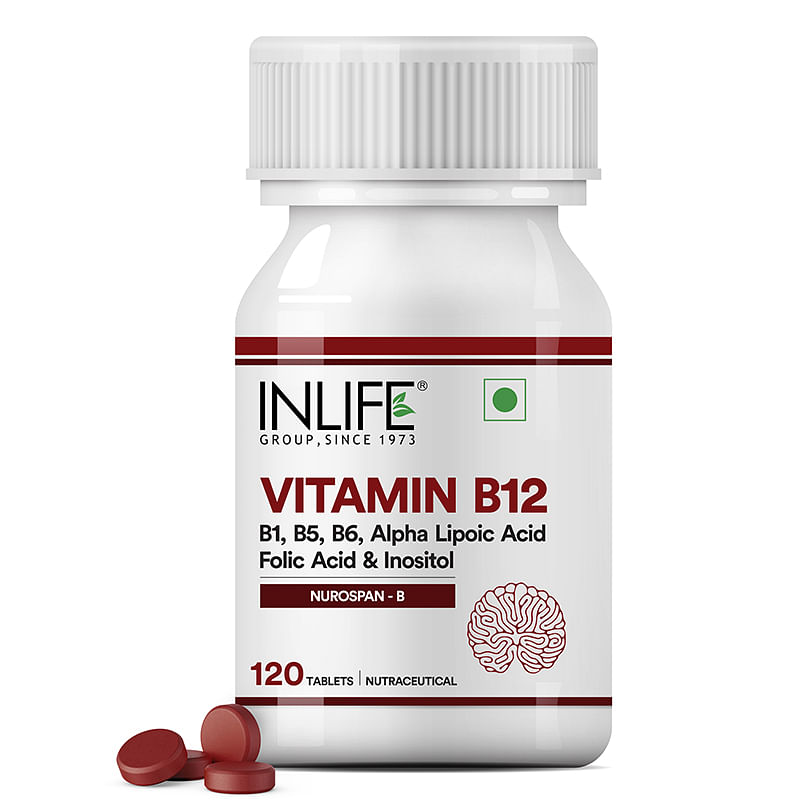 

INLIFE Vitamin B12 with Alpha Lipoic Acid, Folic Acid, Inositol, B1, B5 & B6 Supplements, Promotes Nerve Health, Immune Support for Men & Women - 1...