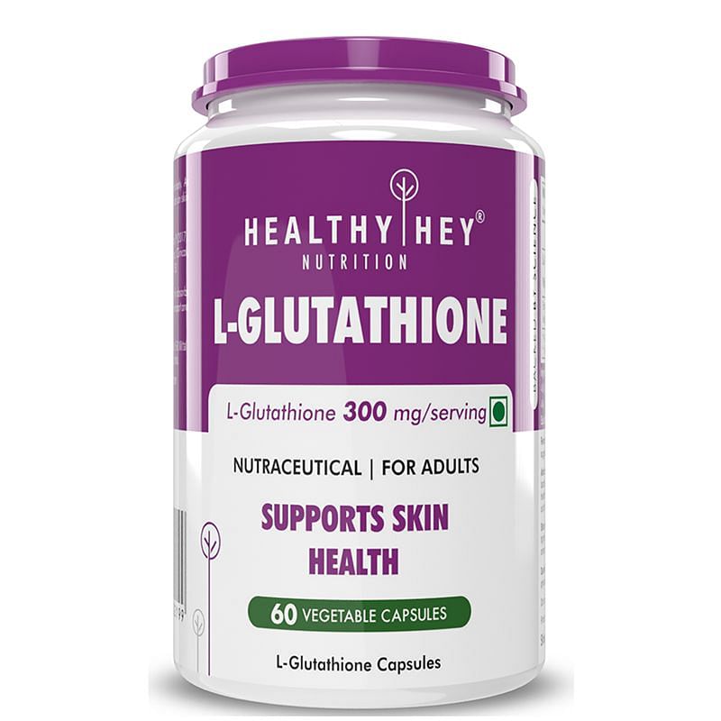 

HealthyHey Nutrition Glutathione - Support Skin Health - 100% Vegetarian Source - 300mg - 60 Veg Capsules