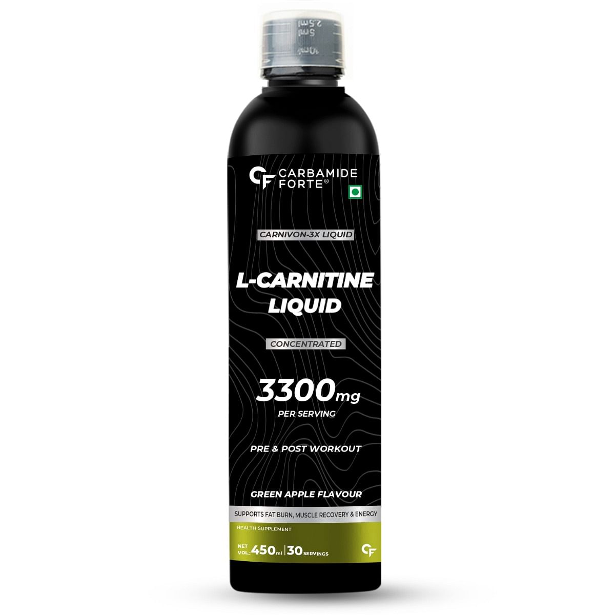 

Carbamide Forte L Carnitine Liquid 3300mg Per Serving with Added Vitamins - Green Apple Flavour - 30 Servings - 450ml