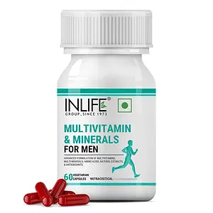INLIFE Multivitamins & Minerals Amino Acids Antioxidants with Ginseng Extract for Men Daily Formula Vitamins Supplement - 60 Capsules