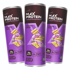 RiteBite Max Protein Cream & Onion Protein Chips, Pack of 3 - 120 g	 