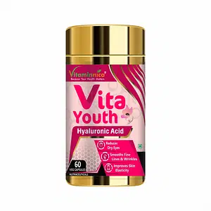 Vitaminnica Vita Youth | Natural Beauty Formula: Hyaluronic Acid | Reduces Dry Eyes, Improves Skin Elasticity & Smooths Fine Lines & Wrinkles | 60 Veg Capsules