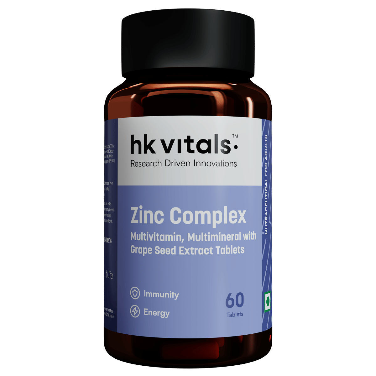 hk vitals Zinc Supplements (60 Tablets) | With Vitamin C, Vitamin D3, Multivitamin and Multimineral | Immunity Boosters For Adults