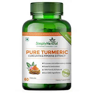 Simply Herbal Turmeric Curcumin Extract Supplement capsules - 60 capsules