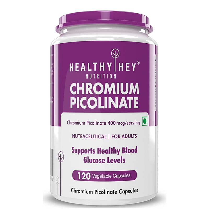 

HealthyHey Nutririon Chromium Picolinate Support Glucose Metabolism (High Absorption) 120 Vegan Safe Capsules