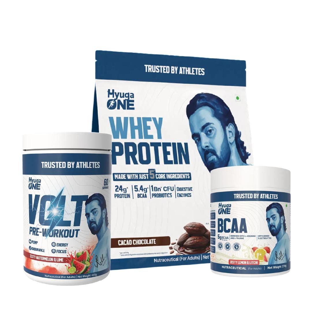 

Hyuga One Nutrition Combo : Whey Protein Cacao Chocolate 1kg (24g Protein, Probiotics), VOLT Pre-Workout Zesty Watermelon & Lime 480g (100m...