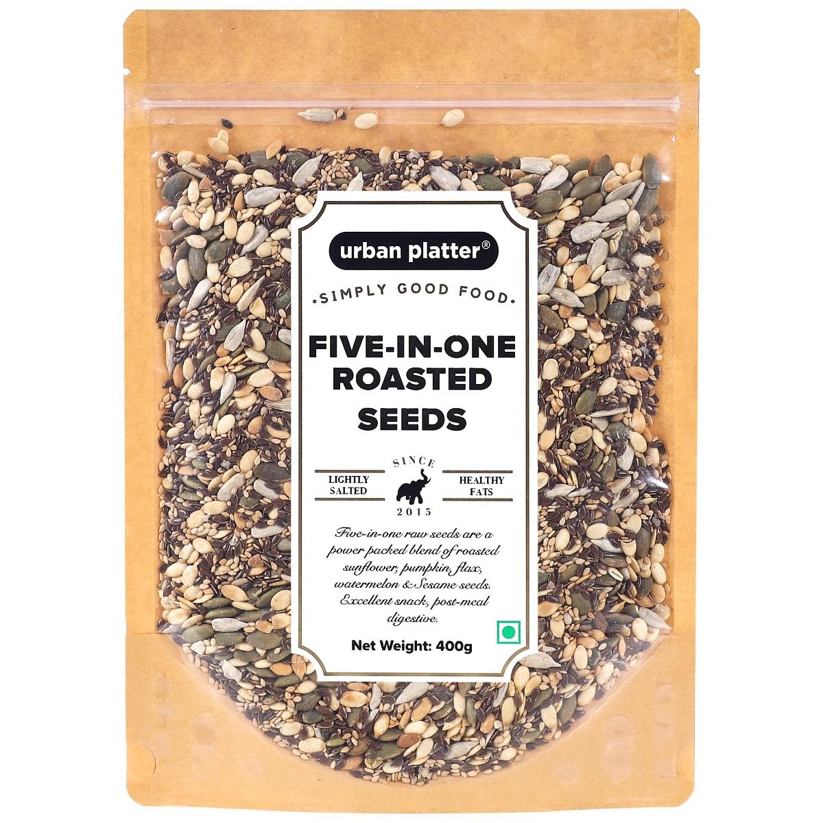 

Urban Platter 5-in-1 Roasted Salted Seed Mix, 400g (Delightful Crunch | Lightly Salted | Wholesome Snacking )