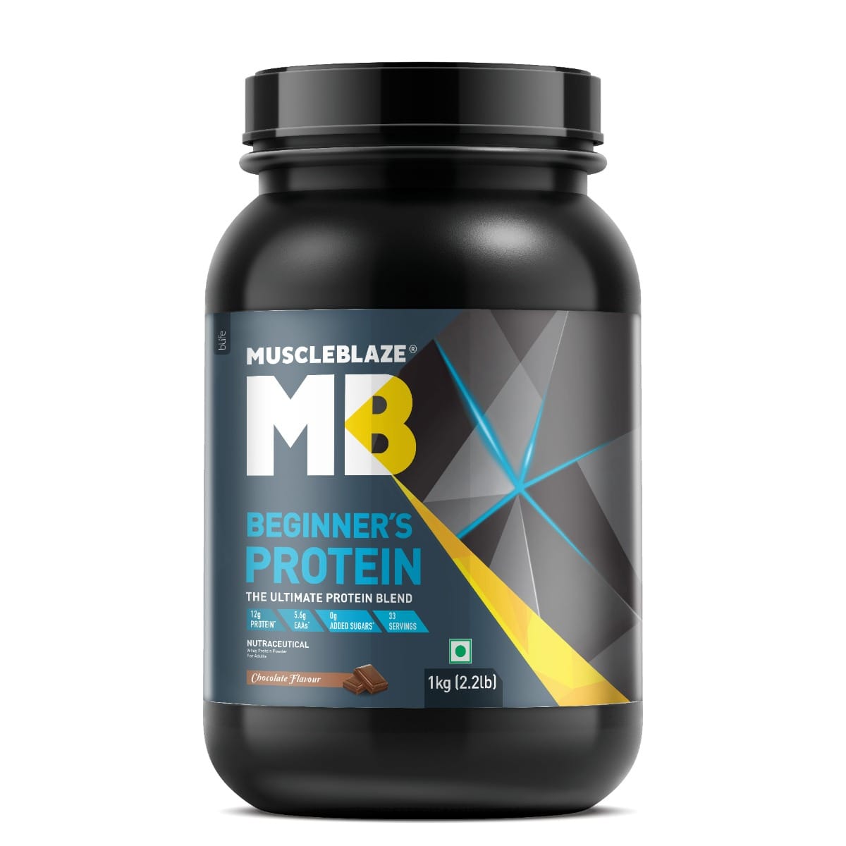 MuscleBlaze Beginner's Whey Protein, No Added Sugar Whey Protein (1 kg, Chocolate)