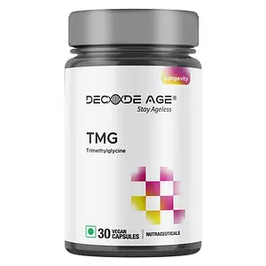 Decode Age TMG 98% Betaine Anhydrous Trimethylglycine Supplements, 30 capsules