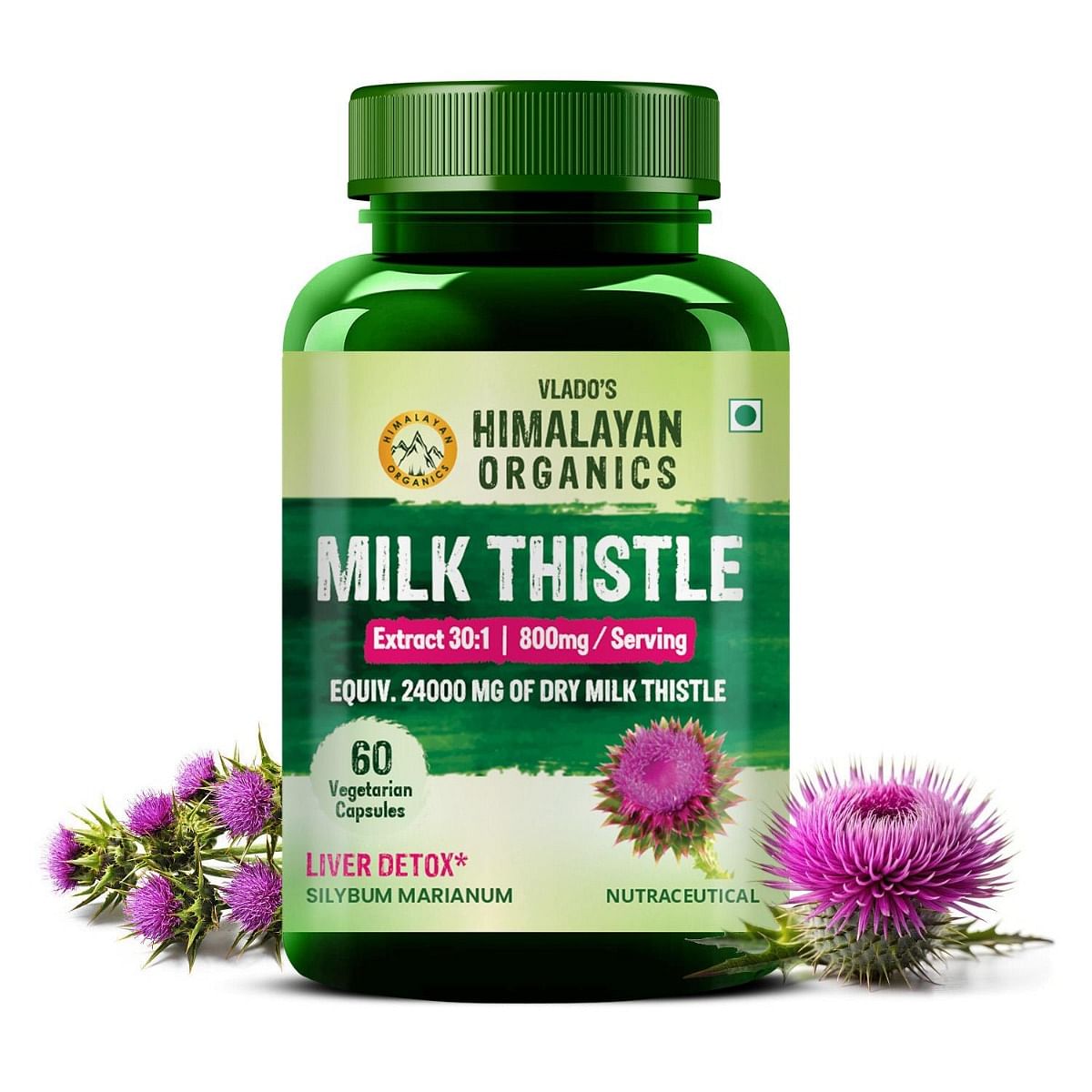 

Vlado's Himalayan Organics Milk Thistle Extract Detox Supplement For Men And Women With 800Mg Of Silybum Marianum For Healthy Liver | Helps in Clea...