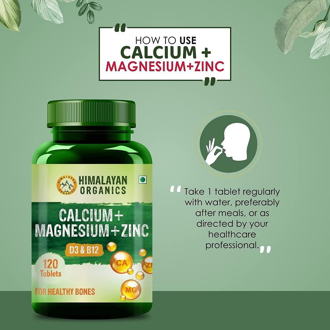 Himalayan Organics Calcium Magnesium Zinc 120 Tablets