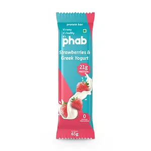Phab Protein Bar Strawberries & Greek Yogurt 390gm - Pack Of 6
