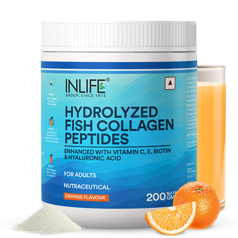 

INLIFE Marine Collagen Powder | Fish Collagen Peptides Supplements for Skin | Vitamin E, Biotin, Hyaluronic Acid & Vitamin C | For Women & Men (Ora...
