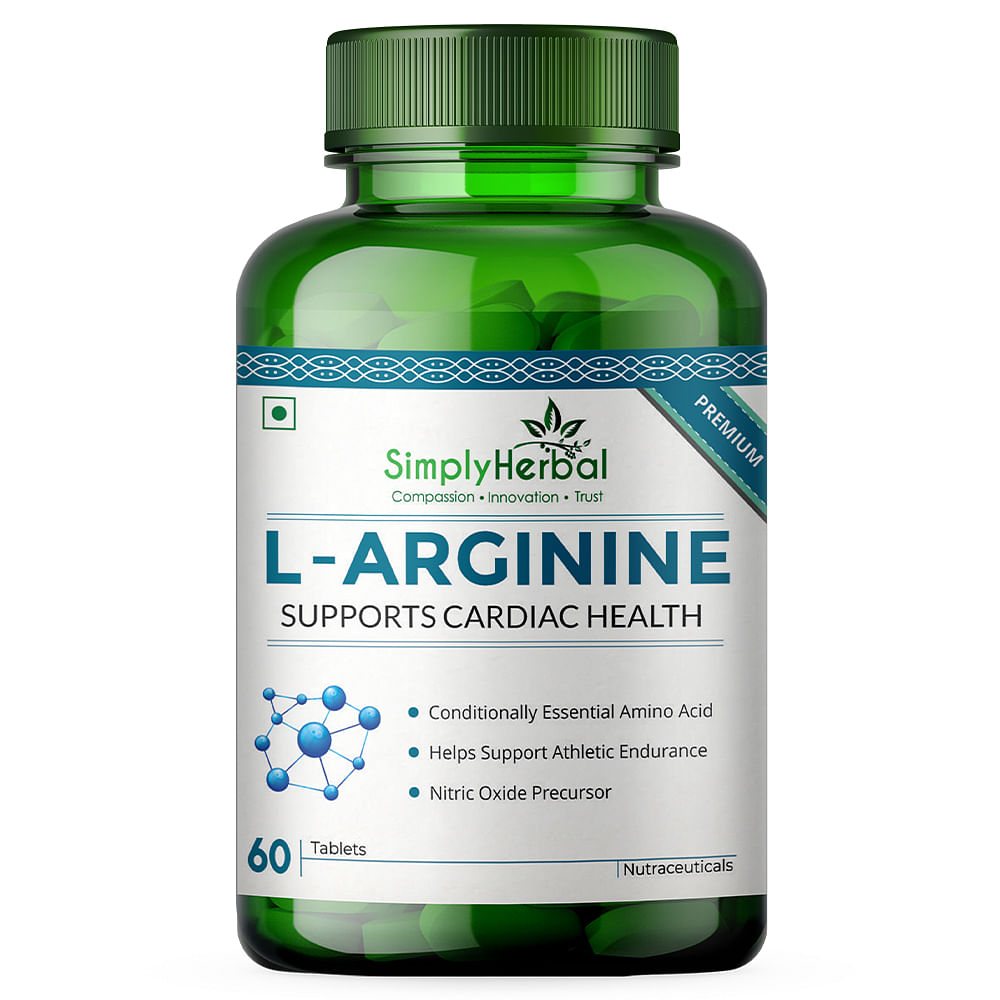 Simply Herbal L-Arginine Supplement 500 mg - 60 Tablets