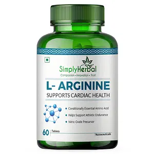 Simply Herbal  L-Arginine Supplement 500 mg - 60 Tablets