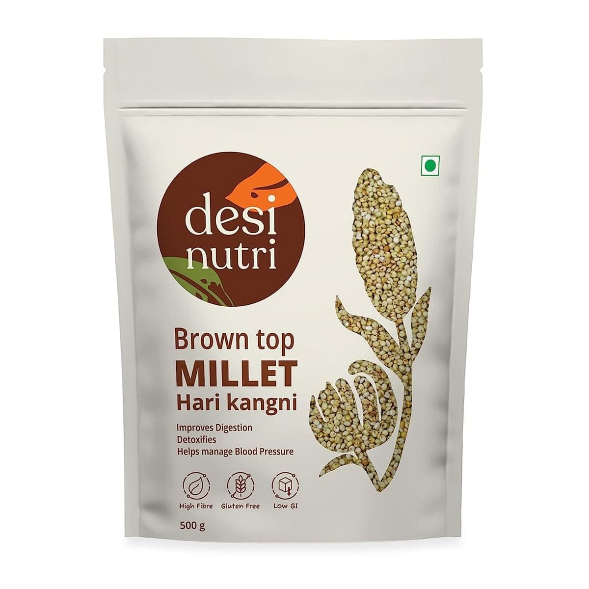 Desi Nutri Brown Top Millet Grains | Millets | Natural Grains | Andu Korralu | Korale | Choti Kangni | Brown Top Millet | Siridhanya Millets | Sri Anna | Sree Anna - 500g