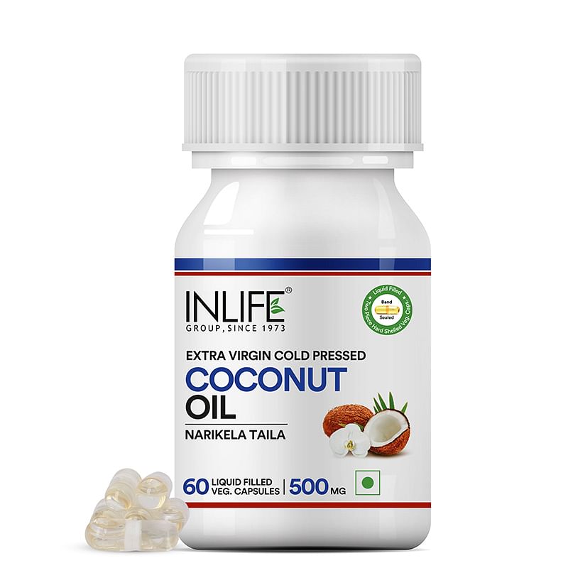 

INLIFE Extra Virgin Cold Pressed Coconut Oil Capsules, 500mg – 60 Vegetarian Capsules