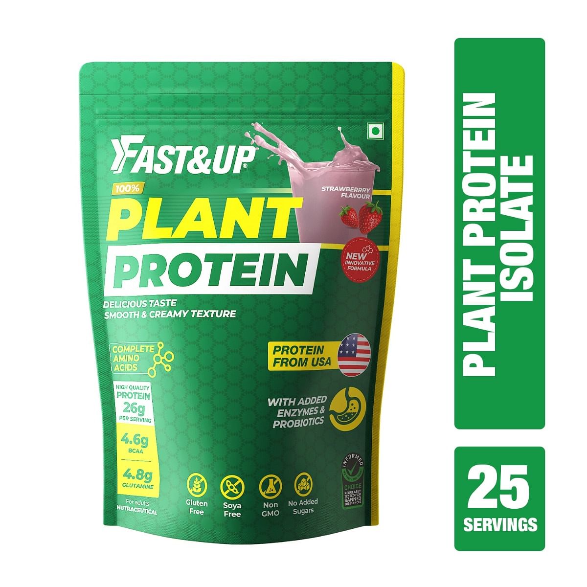 Fast & Up Vegan Plant Protein (31g Protein – Pea isolate & Brown Rice ...