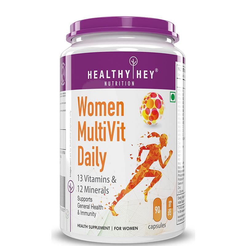 

HealthyHey Nutrition Multi Vitamin for Women - Multi-Vit Daily - 13 Vitamins & 12 Minerals - Vegan - 90 Capsules (90)