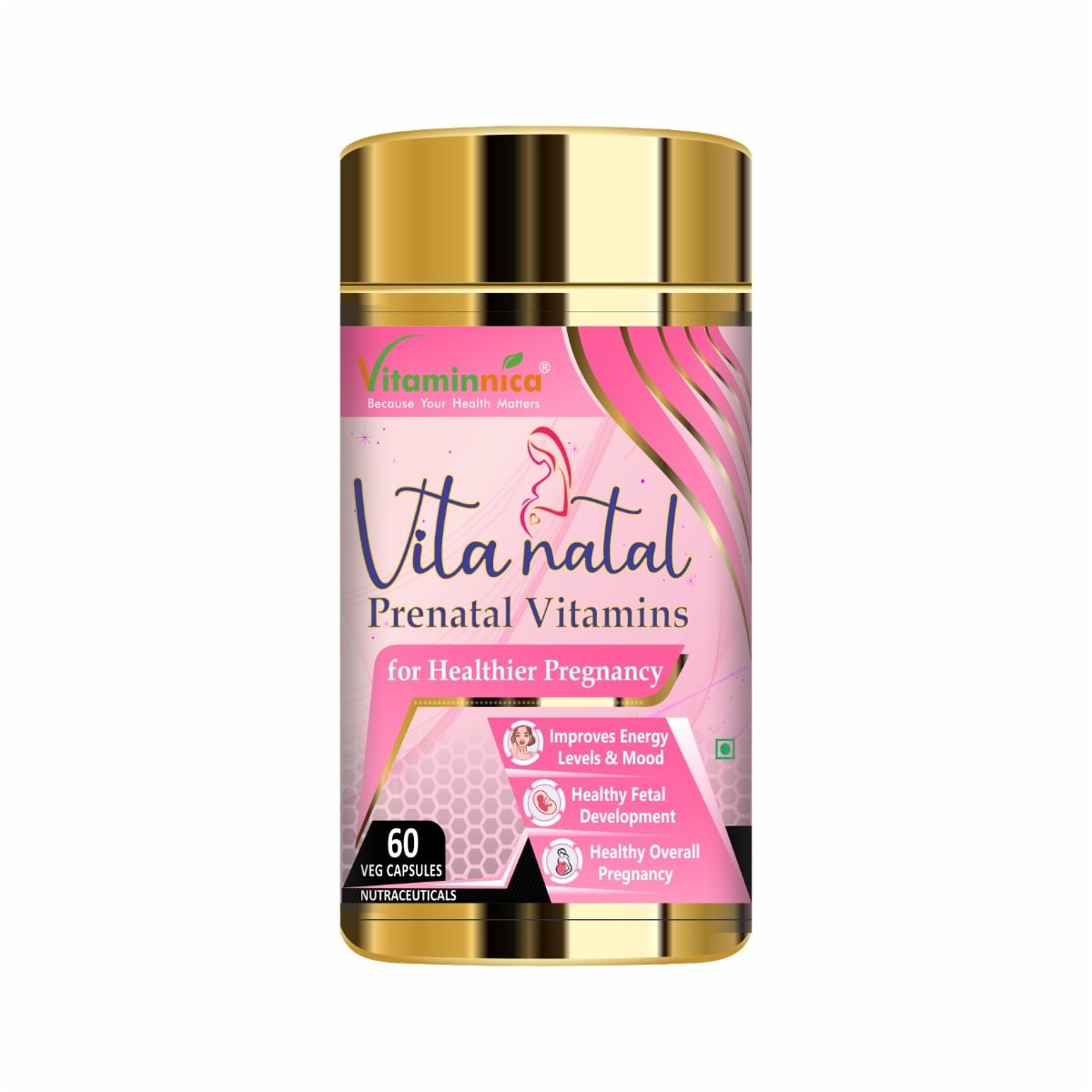

Vitaminnica Vita Natal Prenatal Vitamins For Healthier Pregnancy | Improves Energy Levels & Mood, Healthy Fetal Development & Healthy Overall Pregn...