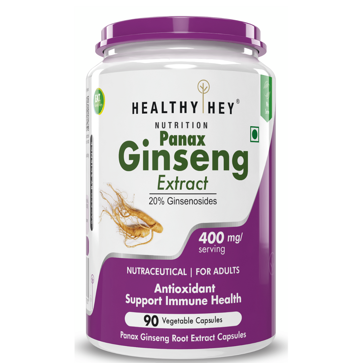 

Healthyhey Nutrition Panax Ginseng 400Mg - 90 Vegetable Capsules