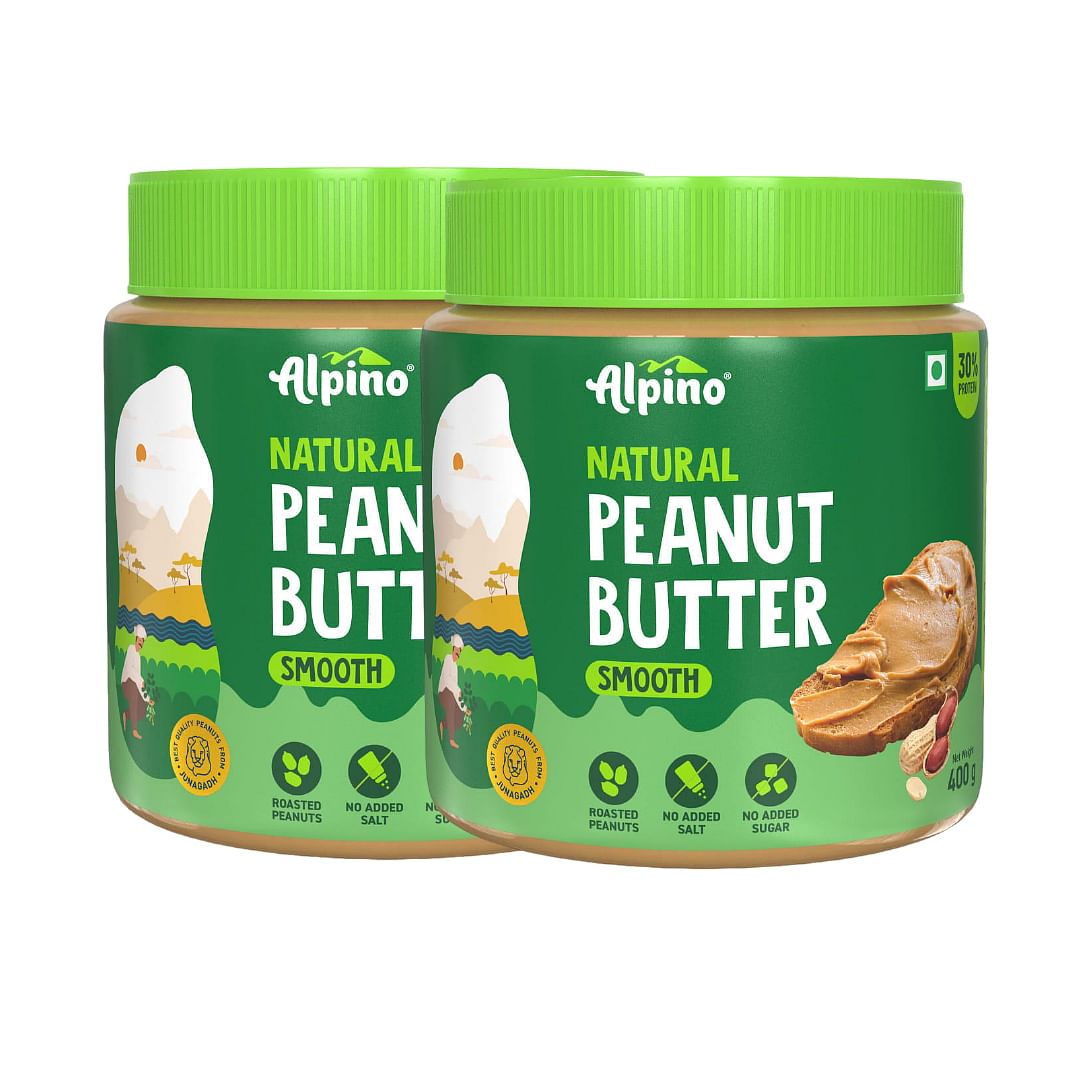 

Alpino Natural Peanut Butter Smooth | 30% Protein | Made with 100% Roasted Peanuts | No Added Sugar & Salt | Plant Based Protein Peanut Butter Crea...