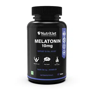 NutritJet Melatonin 10mg Sleeping Aid Pills – 60 Vegetarian Tablets
