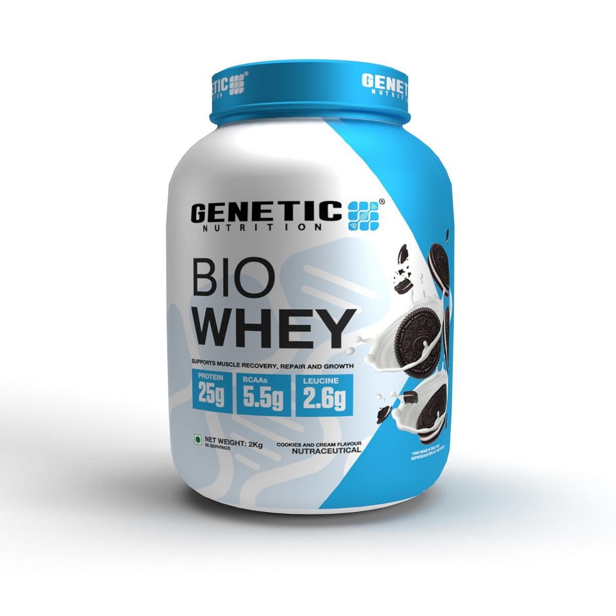 

Genetic Nutrition Bio Whey Protein Powder | 25g Protein, 5.5g BCAAs,2.6 g Leucine per serving | Grass Fed Whey Protein Supplement for Muscle Recove...