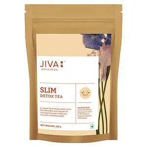 Jiva Ayurveda Slim Tea | Green Tea with Herbs For Body Detox, Colon Cleanse, Metabolism Increase, Weight Management - 150 gm