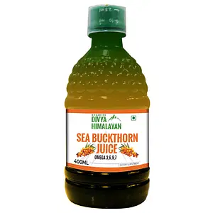 Divya Himalayan Sea Buckthorn Juice 400ml Enriched with Rich Omega 3,6,9,7 for Liver Detoxification & Immunity Booster | Daily Performance Drink, Vitamin C | Himalayan Berries