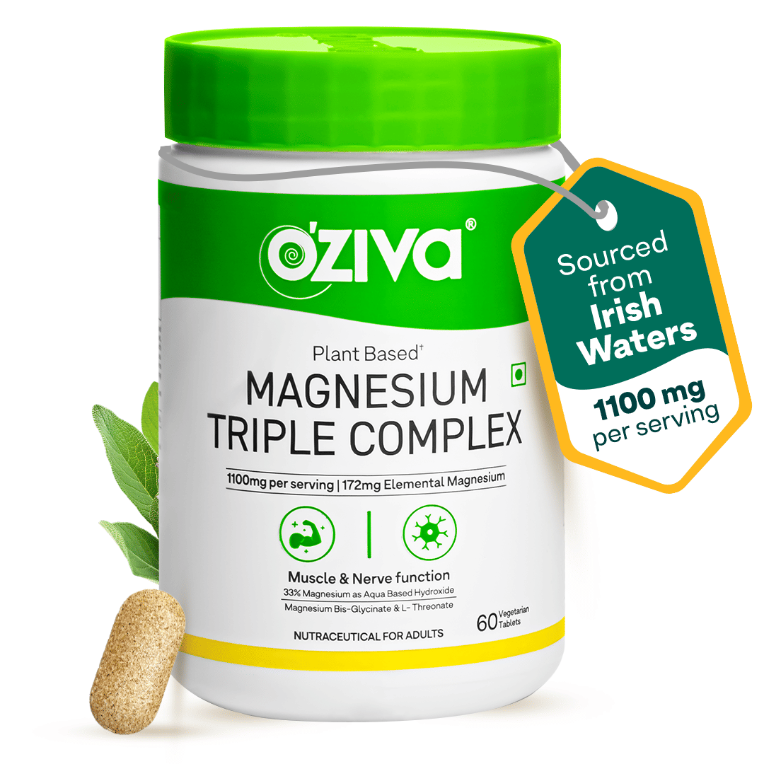 

OZiva Magnesium Triple Complex for Muscle, Sleep and Nerve Function | With Aquamin Mg, Glycinate, Magnesium L-Threonate & Bisglycinate | 60 Vegetar...