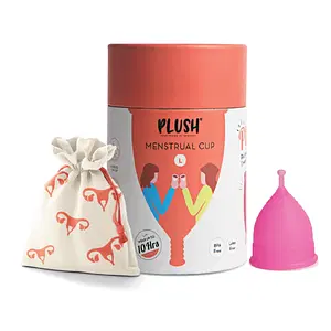 Plush 100% Reusable Menstrual Cup With Medical Grade Silicone Large - Pink