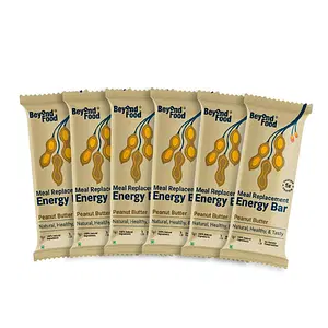 Beyond Food Meal Replacement Energy Bars - Peanut Butter | Pack Of 6 | 6x50G