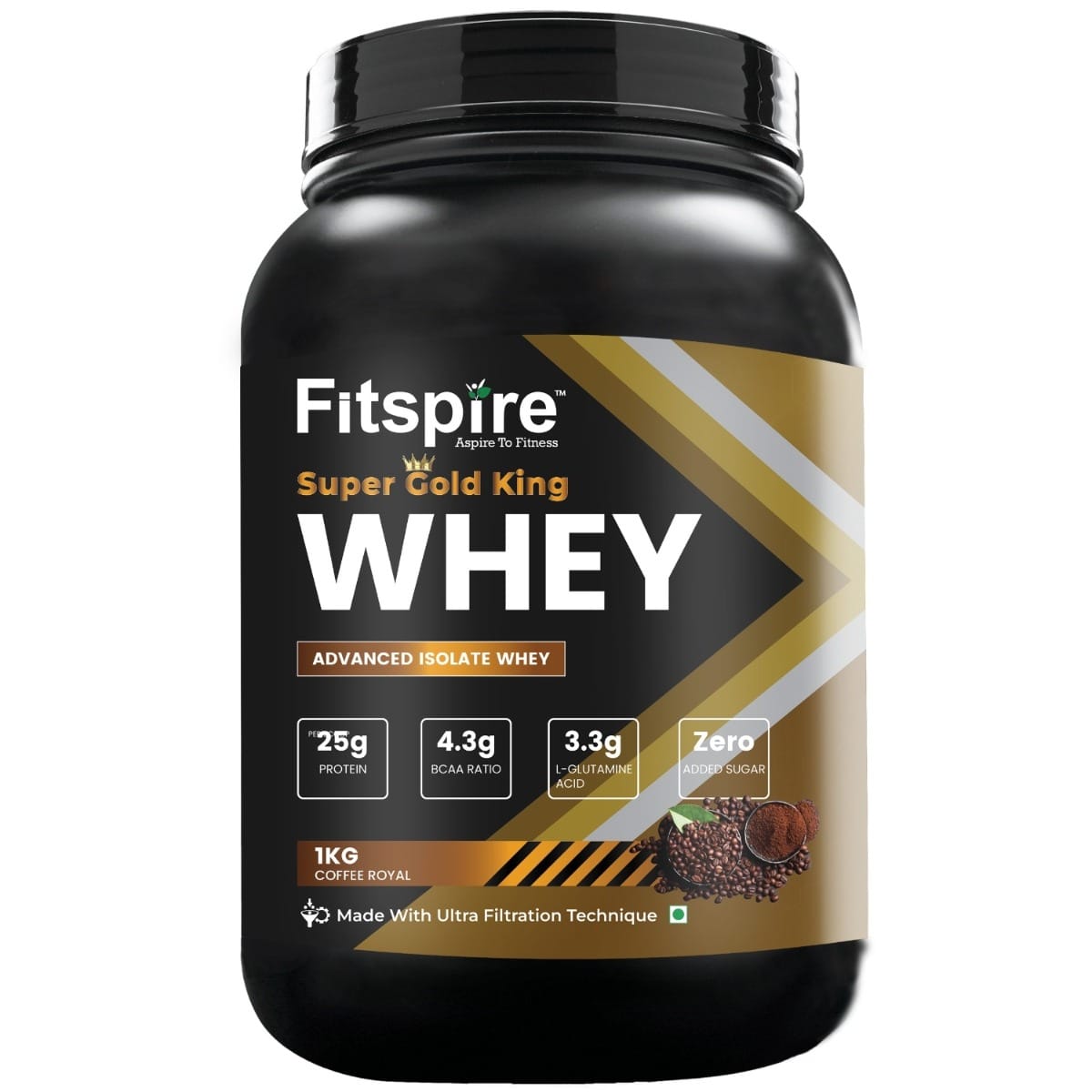 

Fitspire Super Gold King Coffee Royal Whey Protein 1kg |25g Fast-Absorbing Protein High‑Protein Formula