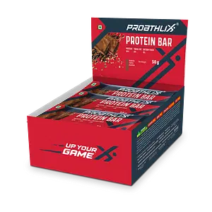 Proathlix Protein Bar Coffee 50G (Pack of 12) | 15G Protein with 0 Trans Fat | Contain Flaxseed | Soy & Gluten