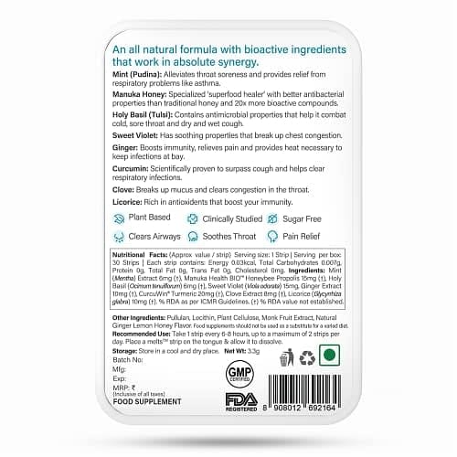 Wellbeing Nutrition Melts Instant Energy & Melts Sore Throat Relief 60