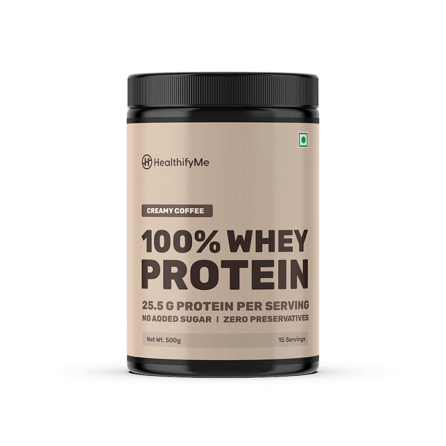 Healthifyme 100% Whey Protein Blend | 25.5gm protein, 5.6gm BCAA | With ...