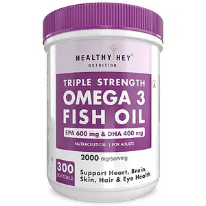 HealthyHey Sports Omega 3 Fish Oil  300 Softgel (EPA 600 - DHA 400)