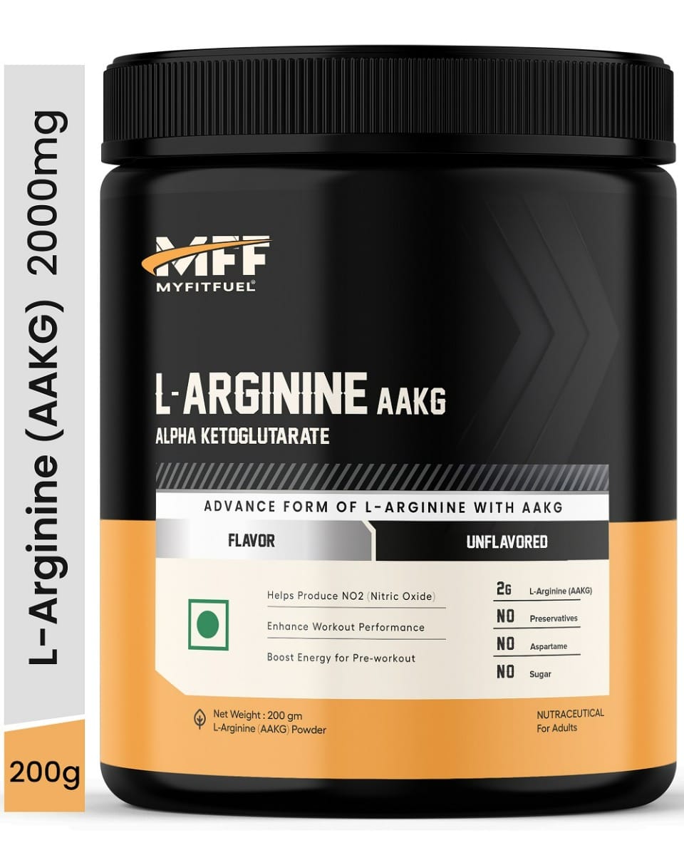 

MyFitFuel L Arginine Alpha-Ketoglutarate (AAKG) Pre Workout Powder | 200gm (Unflavoured)