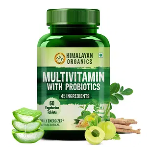 Himalayan Organics Multivitamin with Probiotics 45 Ingredients | 60 Tablets | Daily Energizer