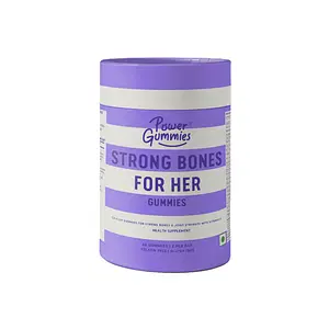 Power Gummies Strong Bones for Her-Vitamin D3 & Calcium with Strawberry Flavour-60 gummies