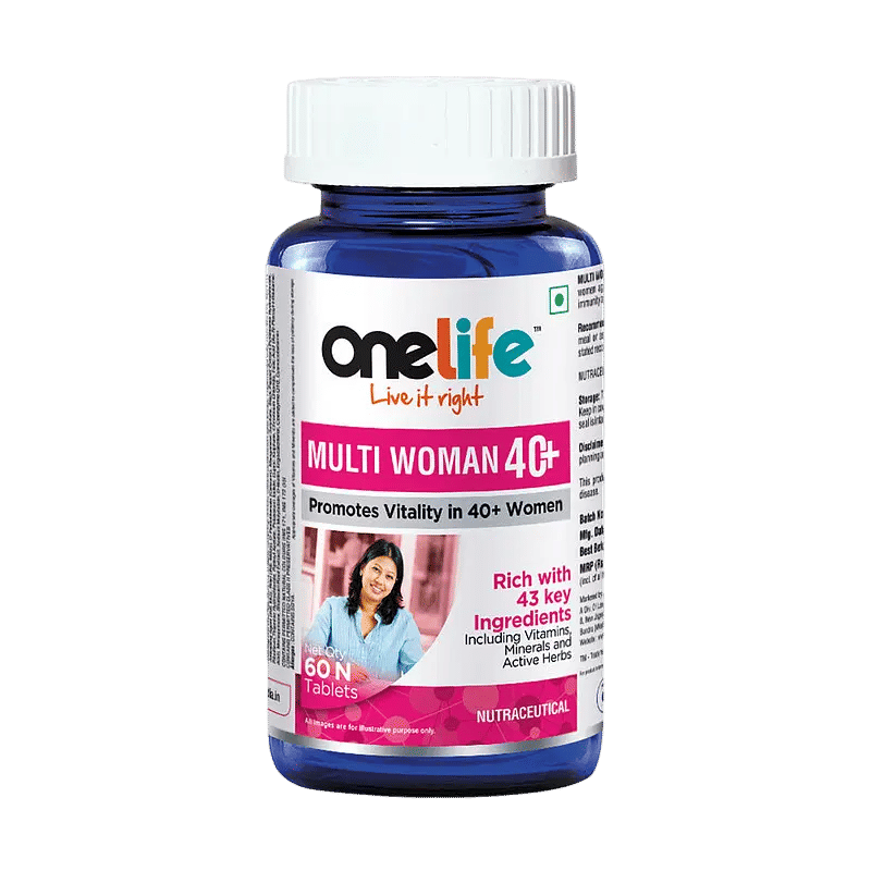 

Onelife Multi Woman 40+ : Multivitamin For Woman, Rich with 41 key Vitamins, Minerals, Omega 3 fats & Active Herbs,60 Tablets (PAck Of 1)