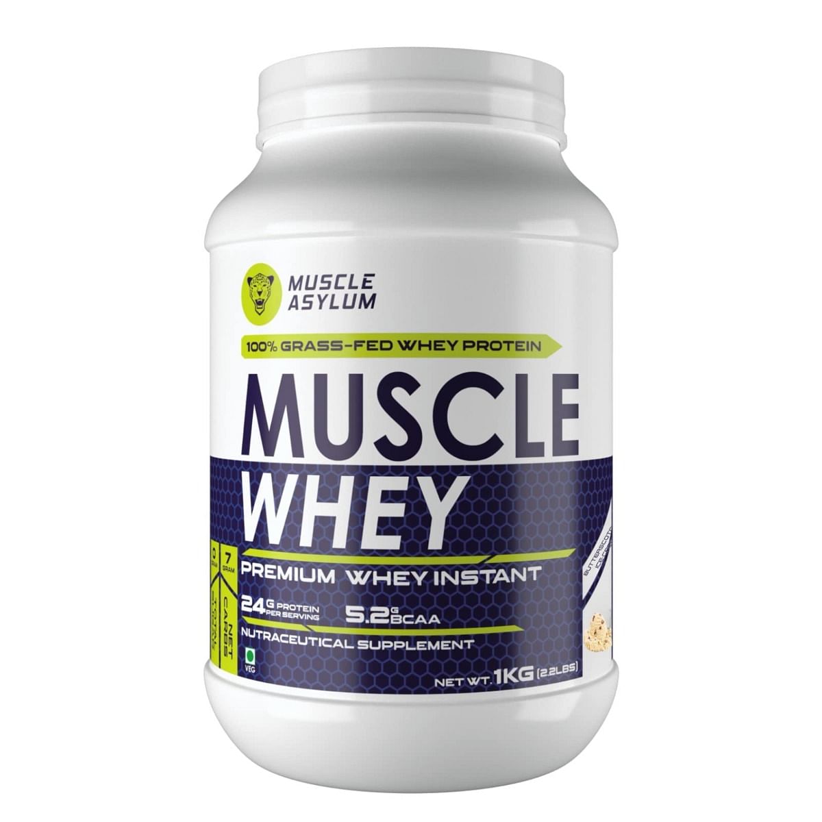 

Muscle Asylum Premium 100% Whey Protein, 24g Protein, 5.2g Bcaa, For Muscle Building & Recovery ,25 Servings (Butterscotch Icecream)-1kg (2.2 lbs)