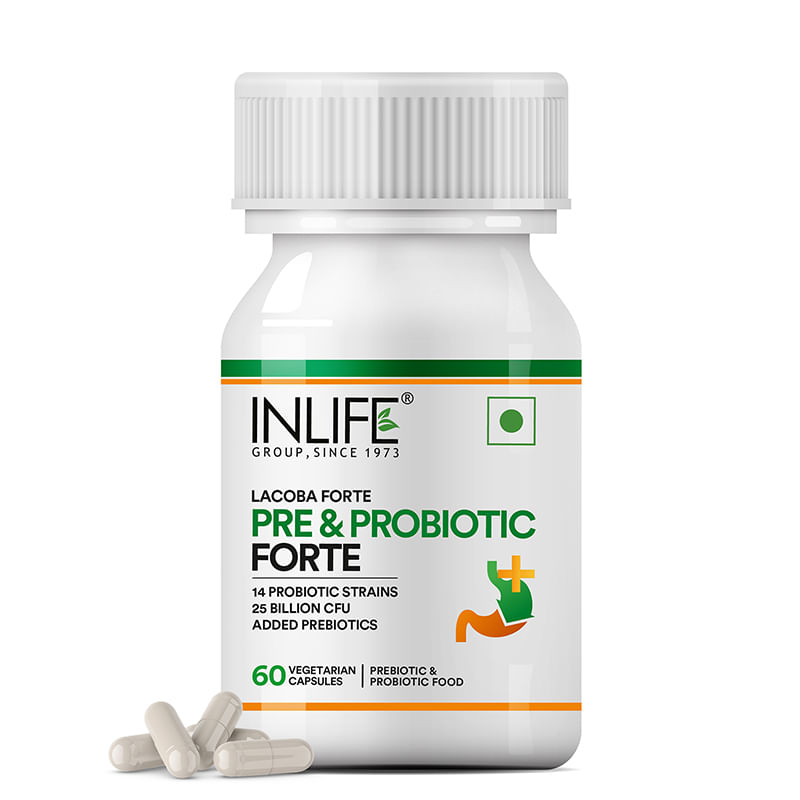 

INLIFE Prebiotic and Probiotics Forte Supplement for Men & Women 25 billion CFU with 14 Strains with Prebiotic, Digestion Gut & Immunity Health Sup...
