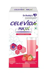 Dr. Reddy’s Celevida Maxx - High-Protein and Immunity Supplement to support muscle health and immunity | Strawberry Flavour | (7 sachets x 33g)